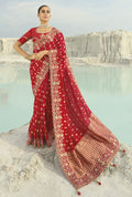 Red Viscose Cut-Dana Silk Saree