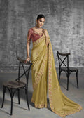 Regal Gold Tissue Zari Embroidered Saree