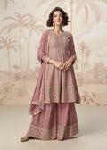 Buy Rose Pink Anarkali Style Palazzo Suit