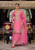 Buy Rose Pink Embroidered Palazzo Suit