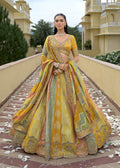 Sage Mustard Embroidered Designer Bridal Lehenga