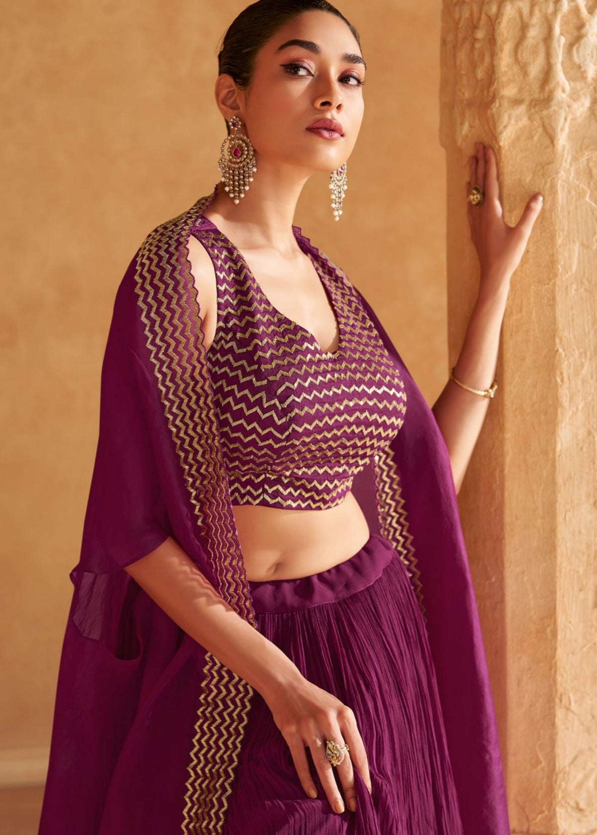 Wine Purple Style Lehenga Choli