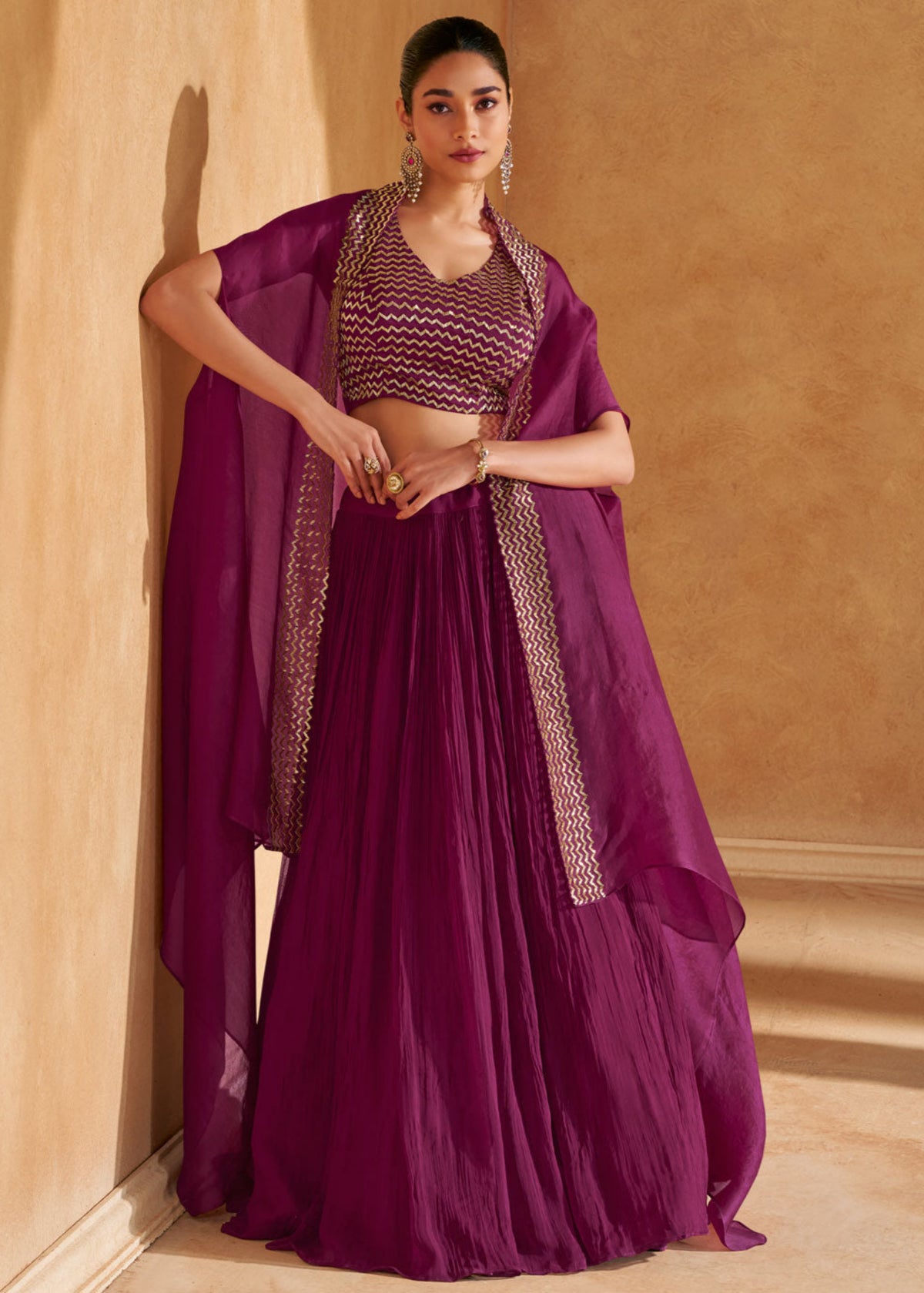 Wine Purple Style Lehenga Choli