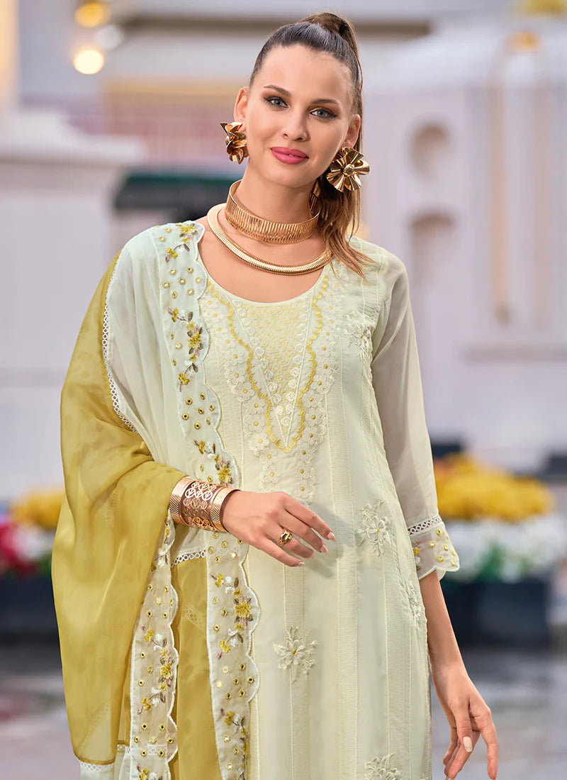 Yellow Embroidery Festival Salwar Kameez Suit