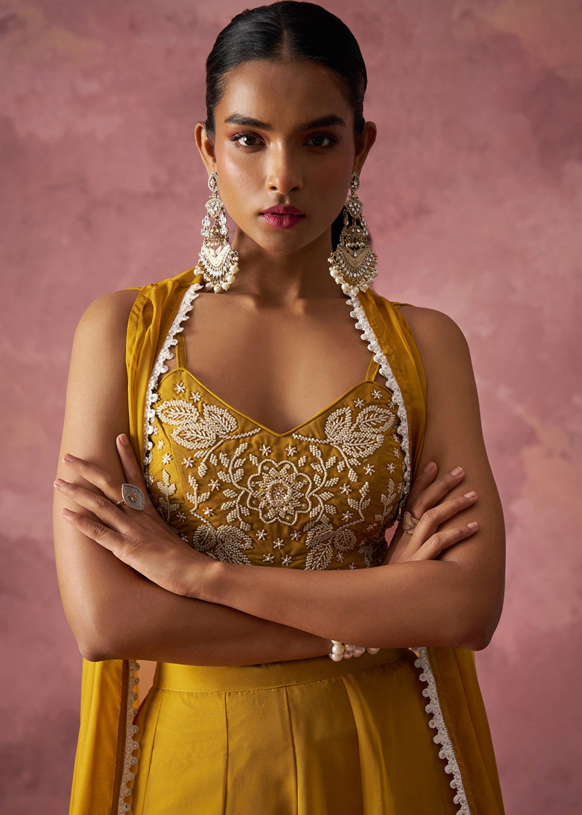 Buy Yellow Cape Style partywear Sharara suit