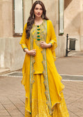 Yellow Embroidery Sharara Suit
