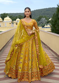 Yellow Gold Gorgeous Silk Designer Lehenga