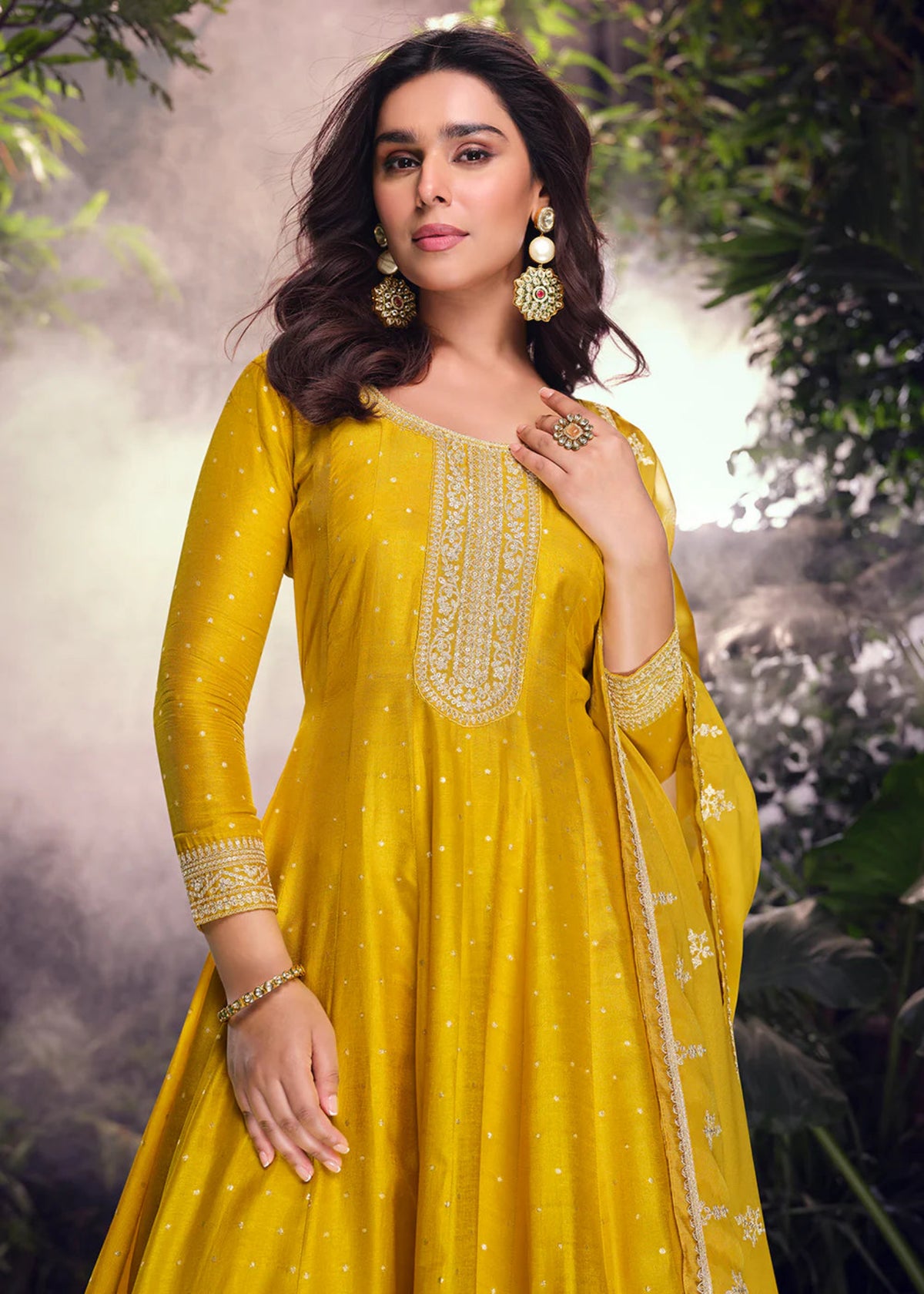 Yellow Silk Wedding Palazzo Suit