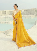Yellow Viscose Cut-Dana Silk Saree