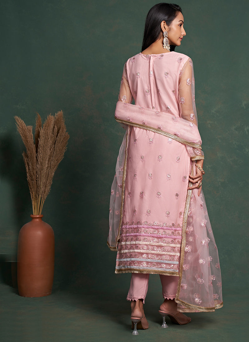 Pink Embroidery Salwar Suit