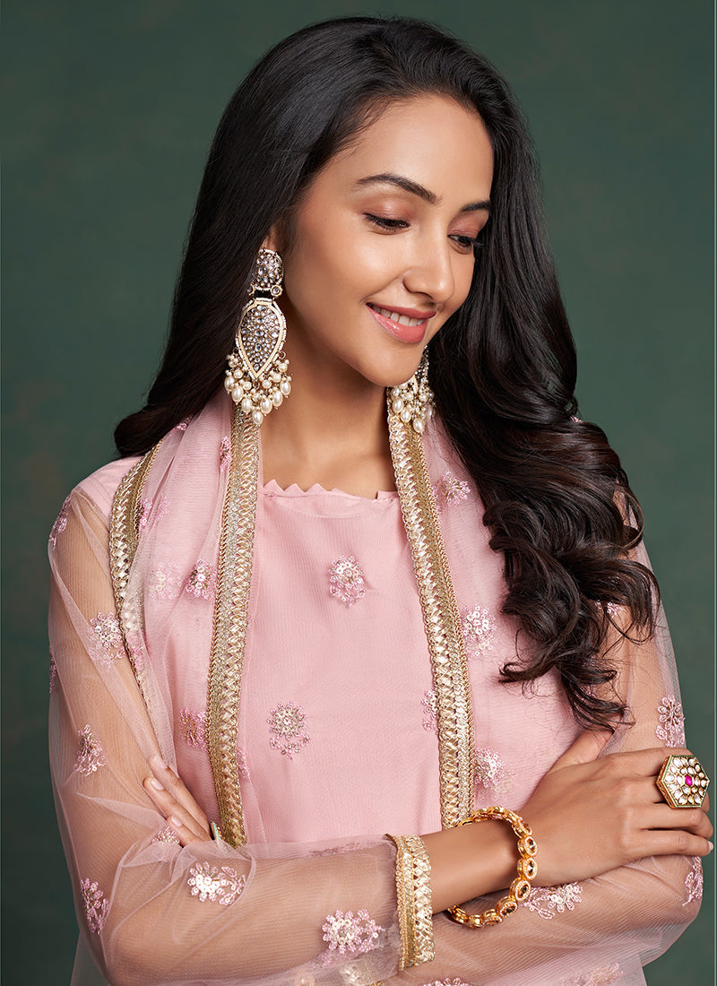 Pink Embroidery Salwar Suit