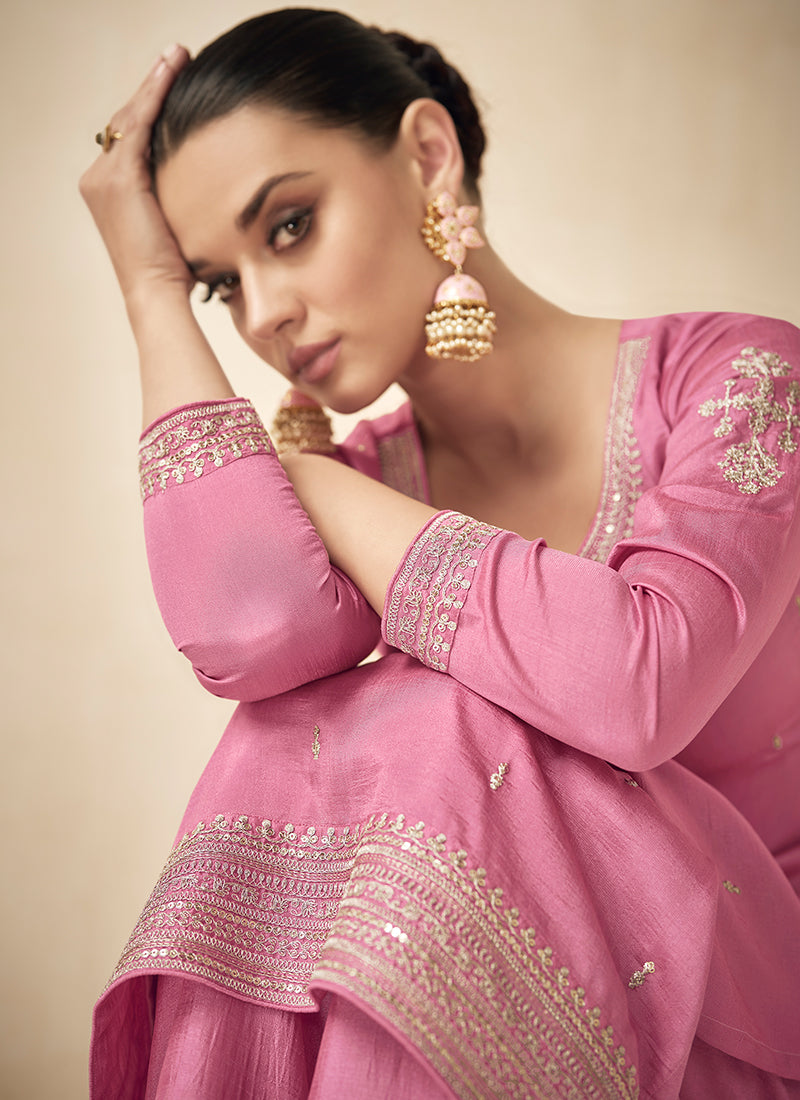 Pink Sequence Embroidery Pakistani Salwar Kameez